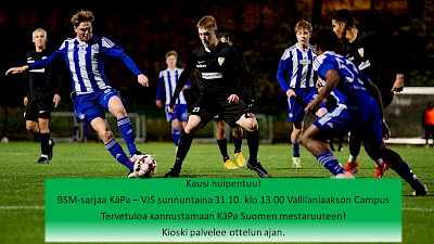 KäPan B-juniorit taistelevat sunnuntaina Suomen mestaruudesta